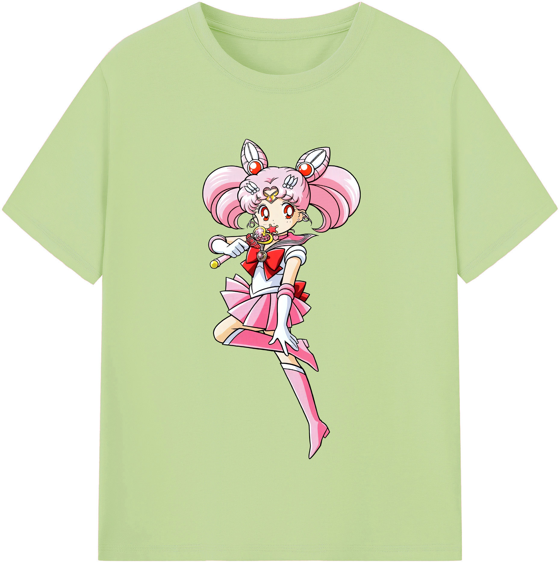 （画像用） 美少女戦士セーラームーン ちびうさ Sailor Moon Chibiusa Tsukino Usagi Small Lady Serenity 綿100％半袖Tシャツ（フロントプリント）